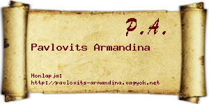 Pavlovits Armandina névjegykártya
